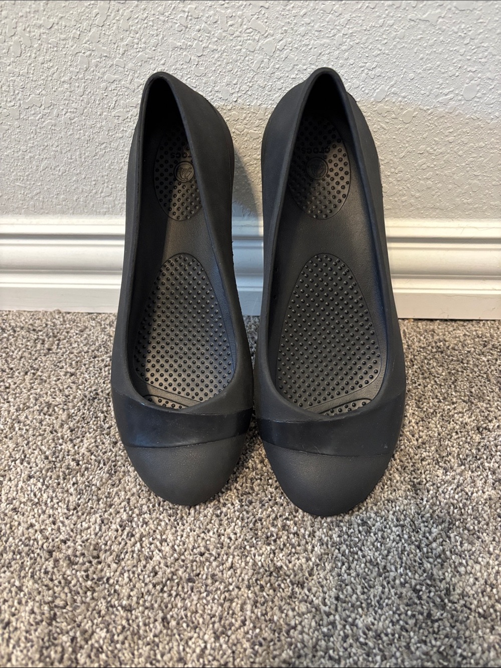 CROCS Women's Black Slip-On Ballet Flats